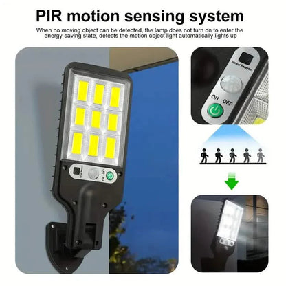 2-Pack: Solar Outdoor Security Street Lighting, 3 Modes With Wireless Motion Sensing and Remote Control DailySale