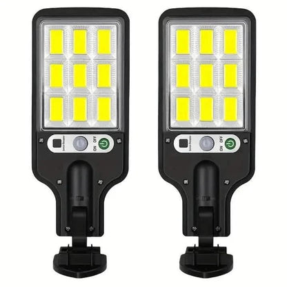 2-Pack: Solar Outdoor Security Street Lighting, 3 Modes With Wireless Motion Sensing and Remote Control DailySale
