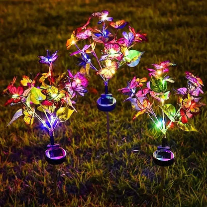 2-Pack: Solar-Powered Butterfly Flower Lamp DailySale