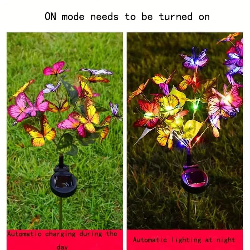 2-Pack: Solar-Powered Butterfly Flower Lamp DailySale