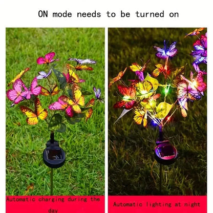 2-Pack: Solar-Powered Butterfly Flower Lamp DailySale