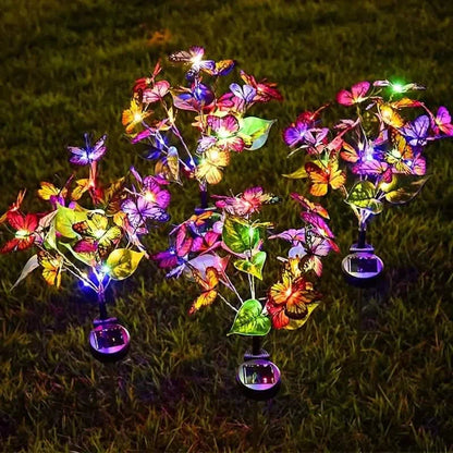 2-Pack: Solar-Powered Butterfly Flower Lamp DailySale