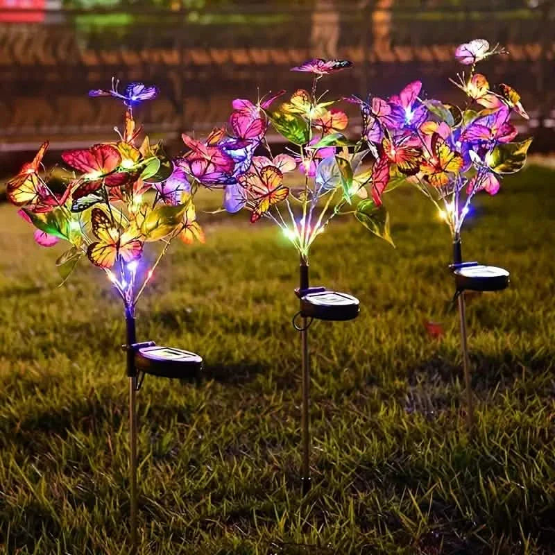 2-Pack: Solar-Powered Butterfly Flower Lamp DailySale