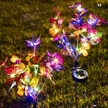 2-Pack: Solar-Powered Butterfly Flower Lamp DailySale