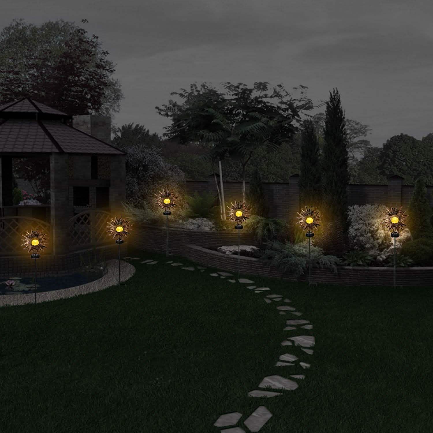 2-Pack: Solar Powered Glass Globe Stake Lamp DailySale