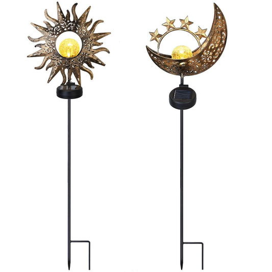 2-Pack: Solar Powered Glass Globe Stake Lamp DailySale
