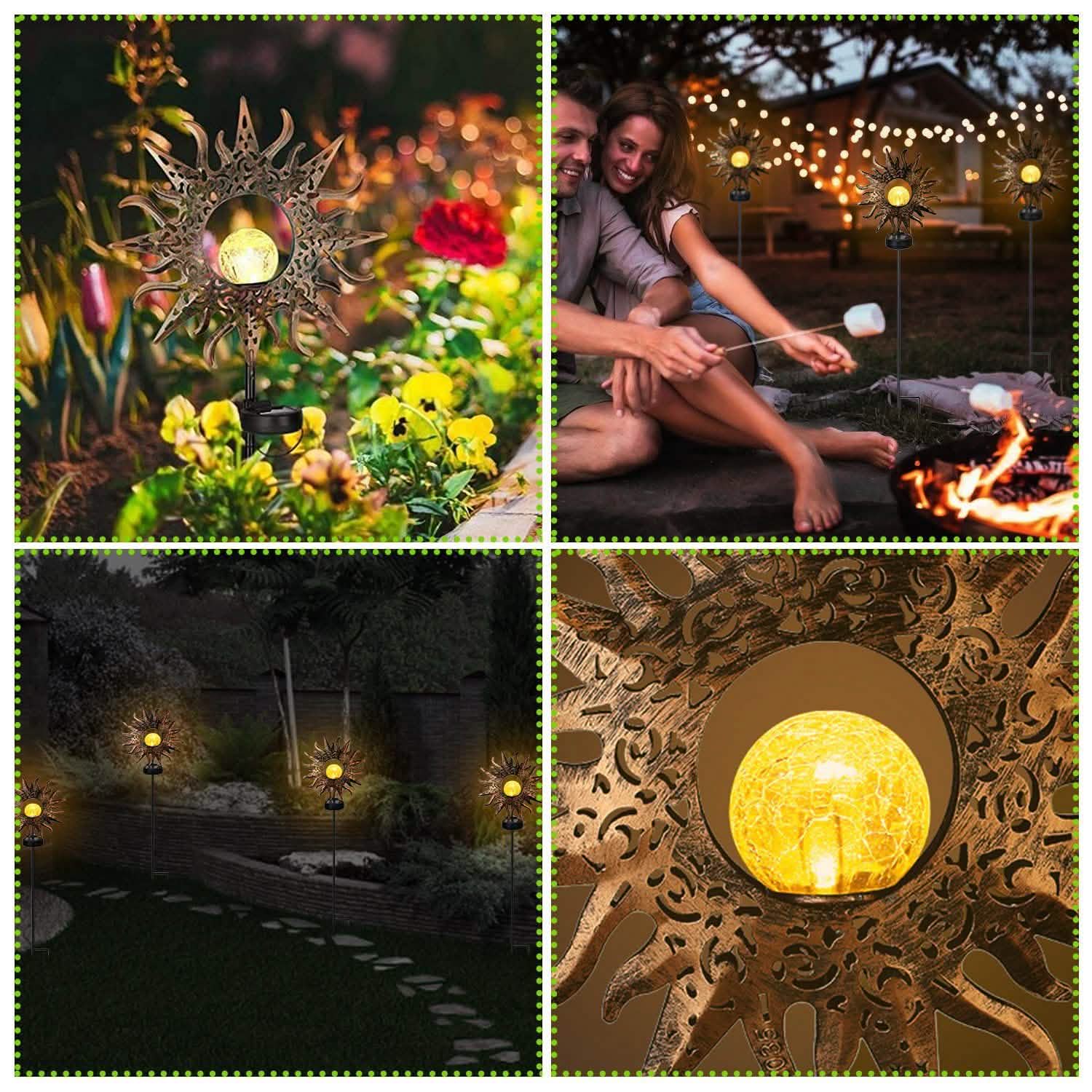 2-Pack: Solar Powered Glass Globe Stake Lamp DailySale