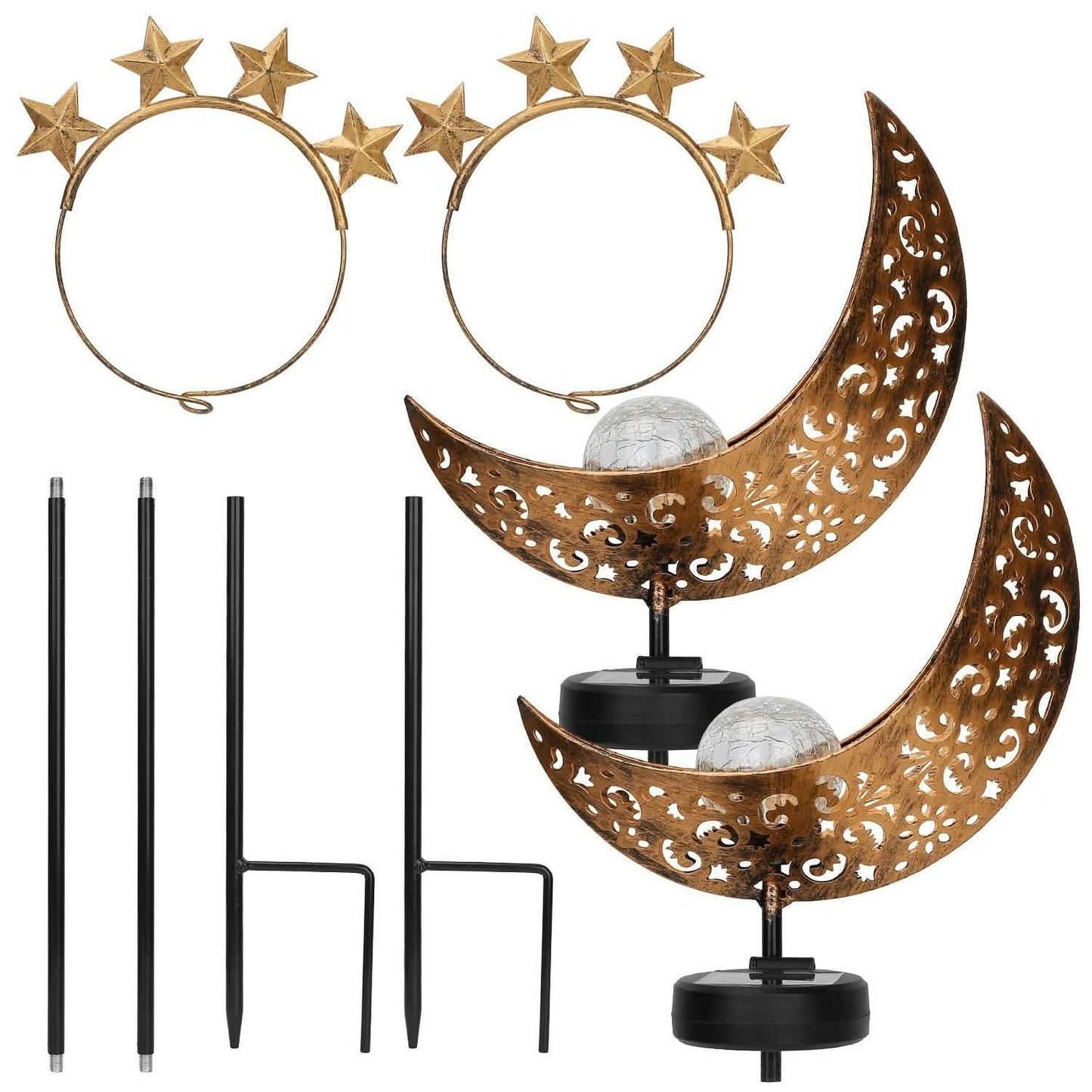 2-Pack: Solar Powered Glass Globe Stake Lamp DailySale
