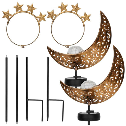 2-Pack: Solar Powered Glass Globe Stake Lamp DailySale