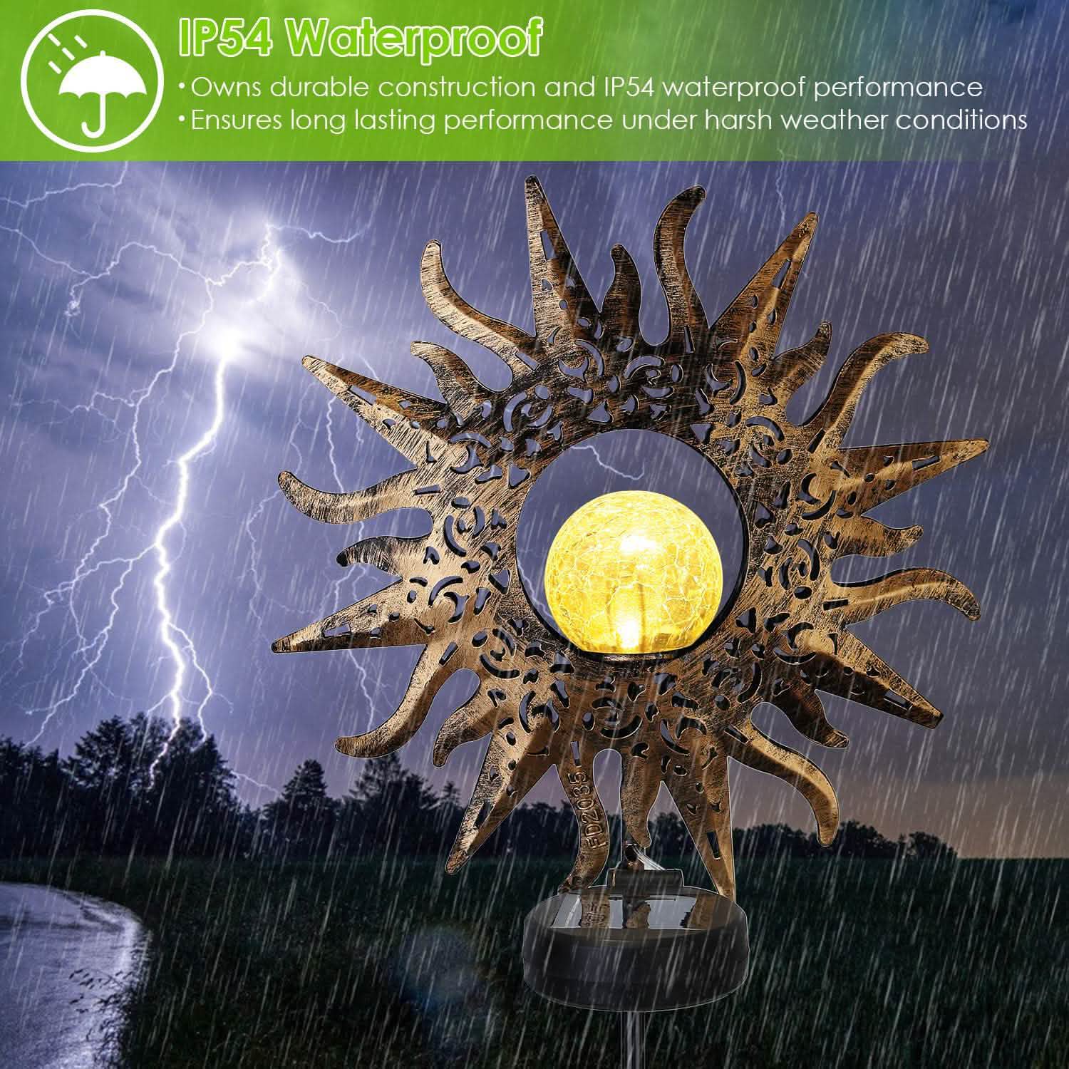 2-Pack: Solar Powered Glass Globe Stake Lamp DailySale