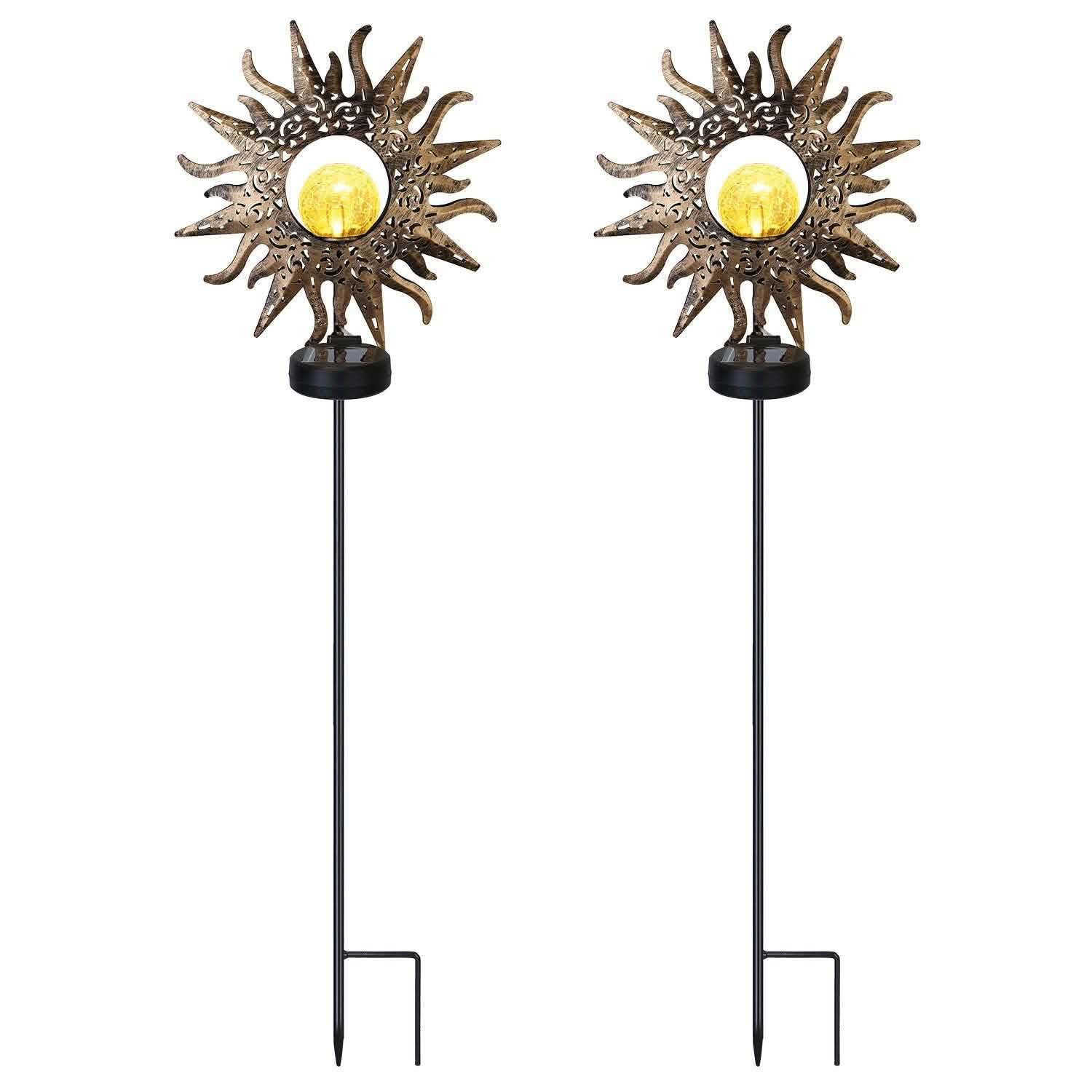 2-Pack: Solar Powered Glass Globe Stake Lamp DailySale