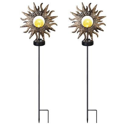 2-Pack: Solar Powered Glass Globe Stake Lamp DailySale