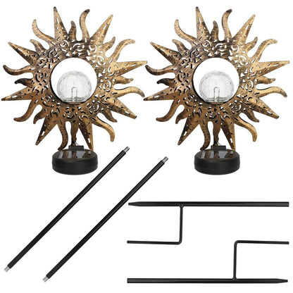 2-Pack: Solar Powered Glass Globe Stake Lamp DailySale