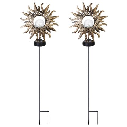 2-Pack: Solar Powered Glass Globe Stake Lamp DailySale