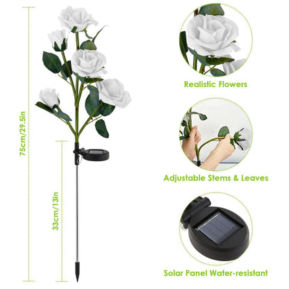 2-Pack: Solar Powered Rose Flower LED Decorative Lamp DailySale