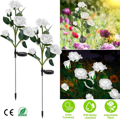 2-Pack: Solar Powered Rose Flower LED Decorative Lamp DailySale
