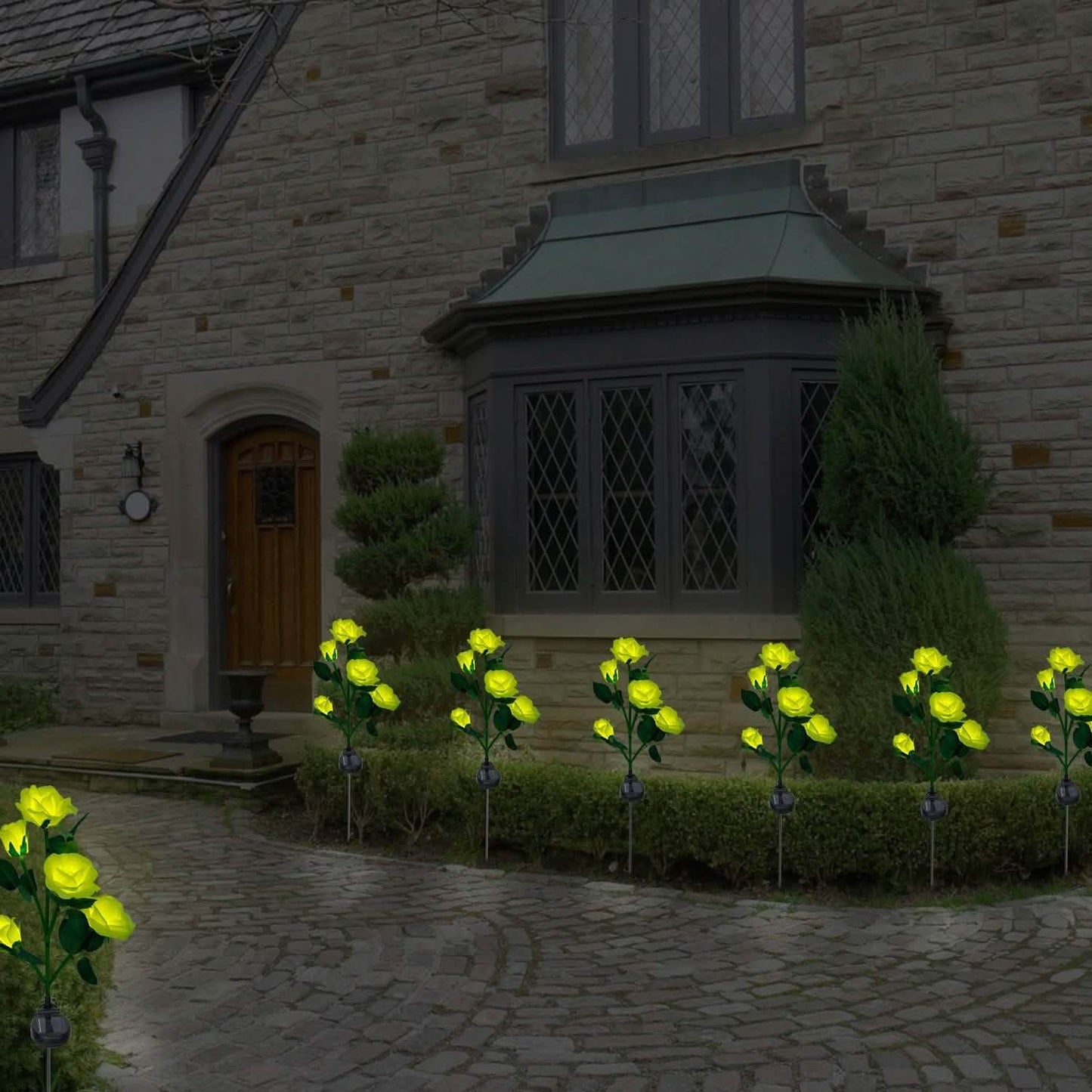 2-Pack: Solar Powered Rose Flower LED Decorative Lamp DailySale