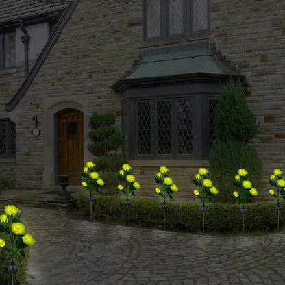 2-Pack: Solar Powered Rose Flower LED Decorative Lamp DailySale