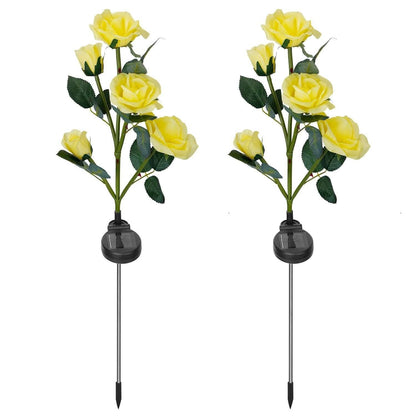 2-Pack: Solar Powered Rose Flower LED Decorative Lamp DailySale