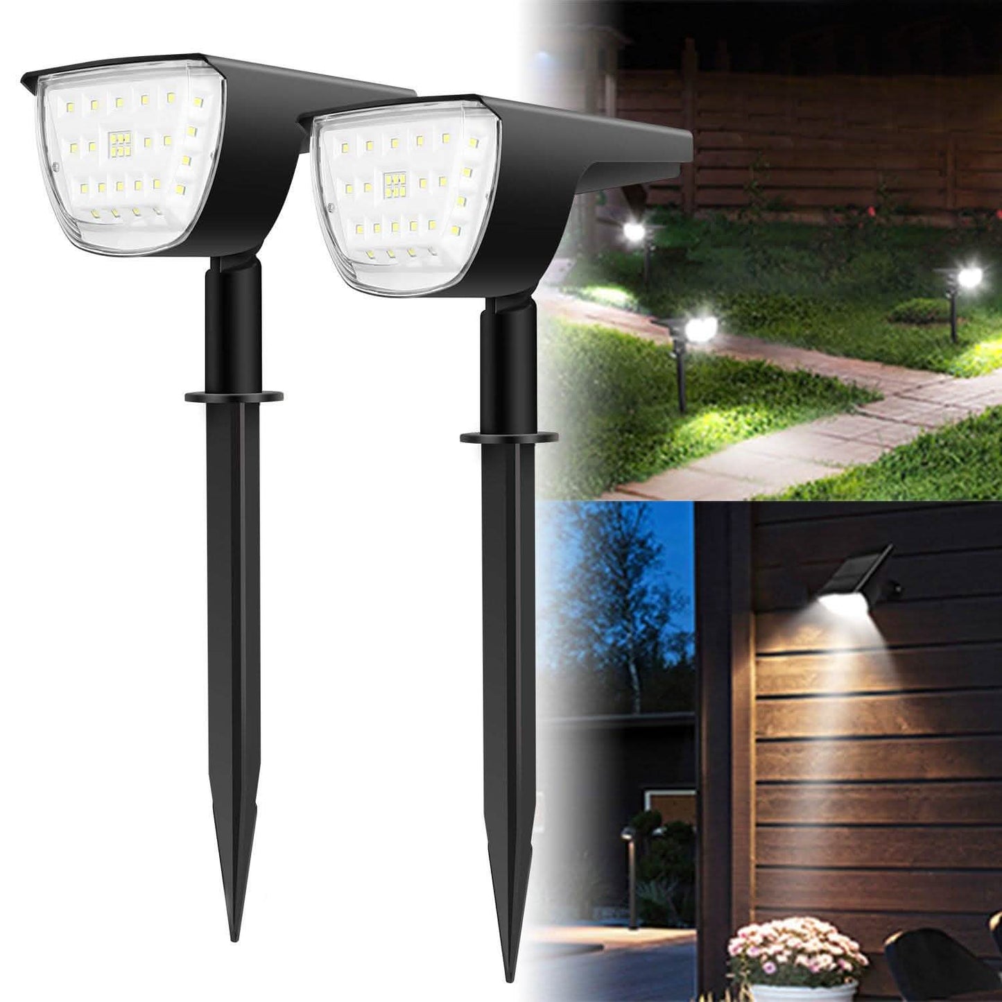 2-Pack: Solarek 32 LEDs Solar Landscape Spotlights DailySale