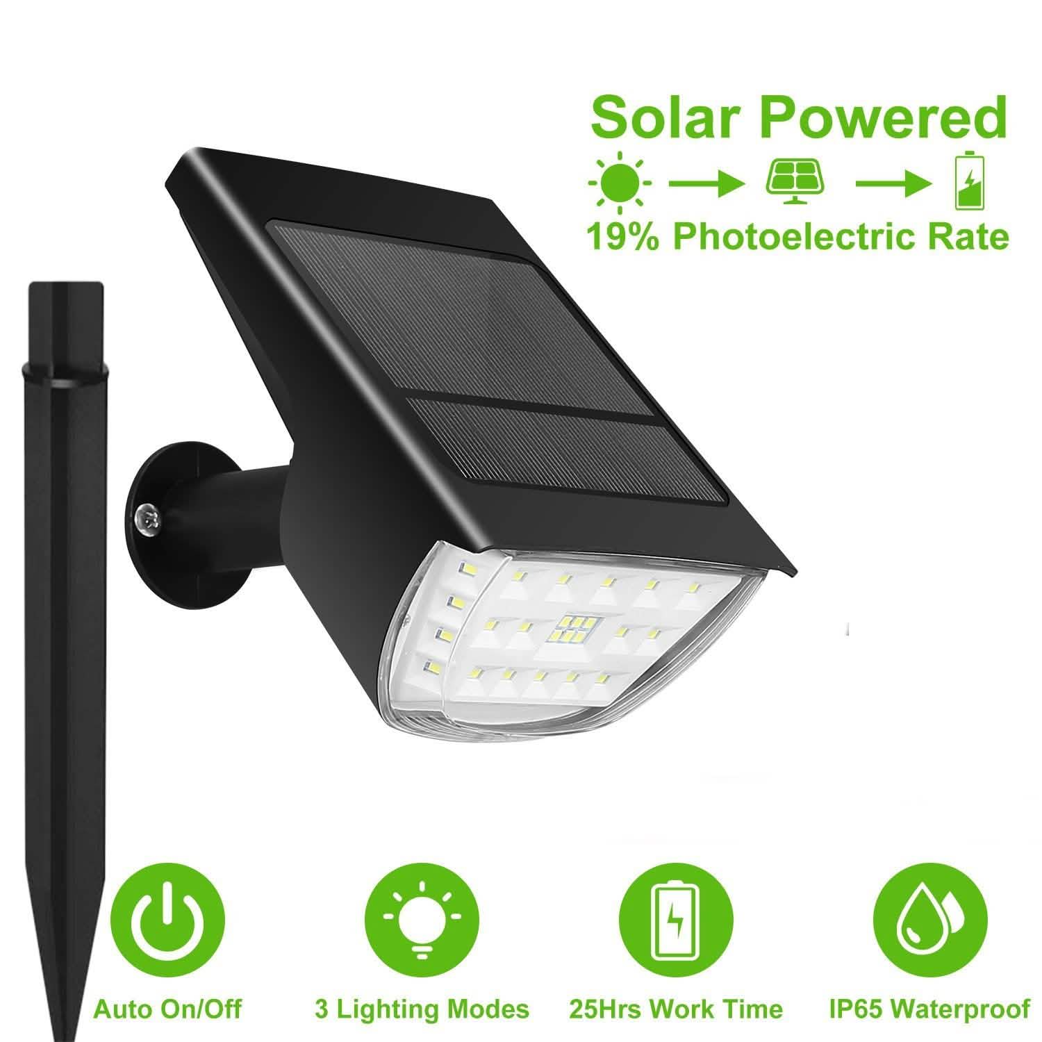 2-Pack: Solarek 32 LEDs Solar Landscape Spotlights DailySale