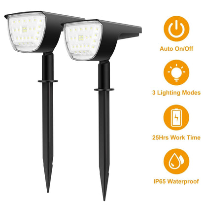 2-Pack: Solarek 32 LEDs Solar Landscape Spotlights DailySale
