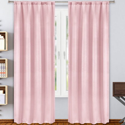 2-Pack: Solid Blackout Pole Top Window Curtain Panel DailySale