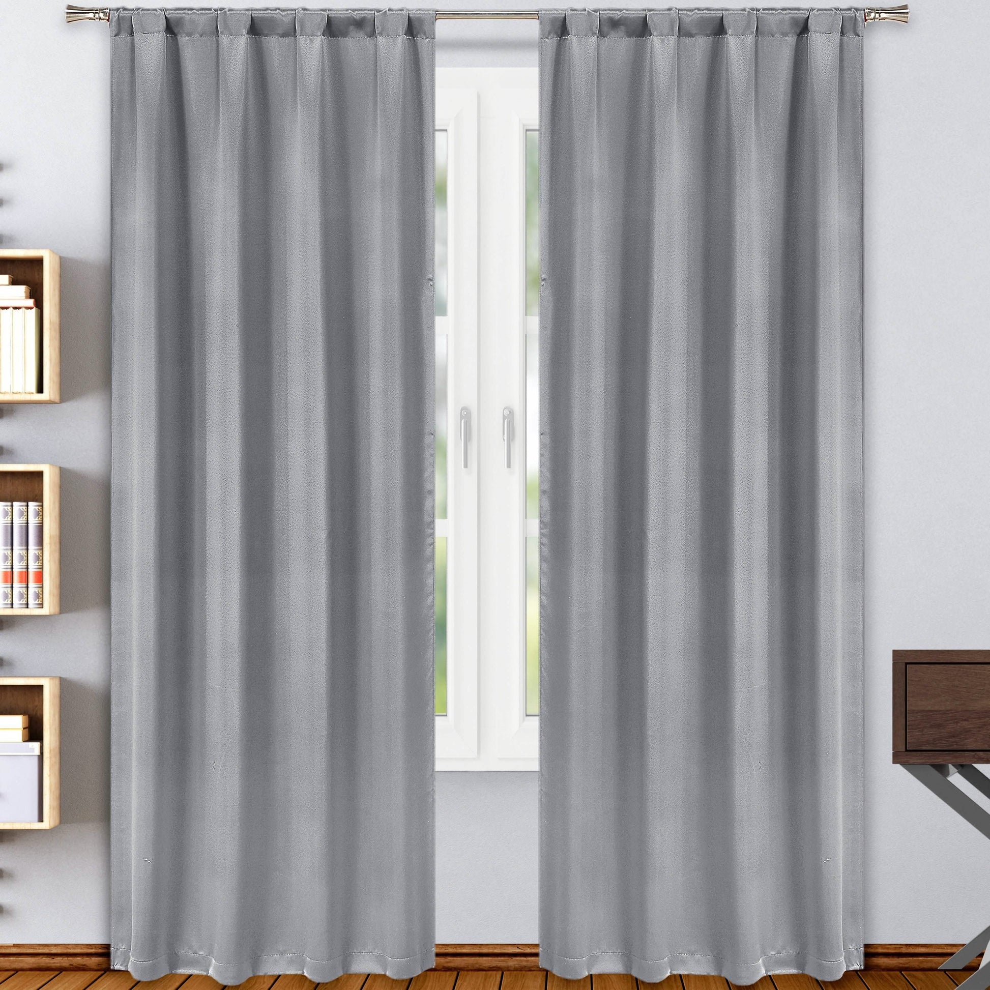 2-Pack: Solid Blackout Pole Top Window Curtain Panel DailySale