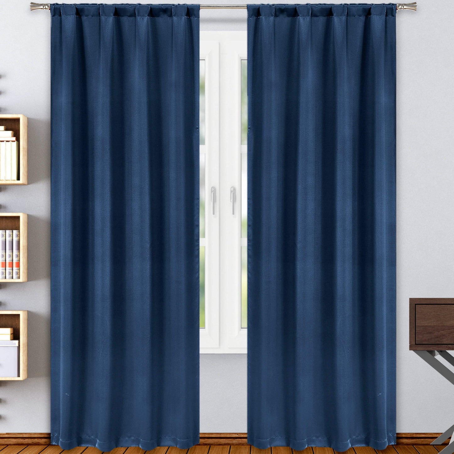 2-Pack: Solid Blackout Pole Top Window Curtain Panel DailySale