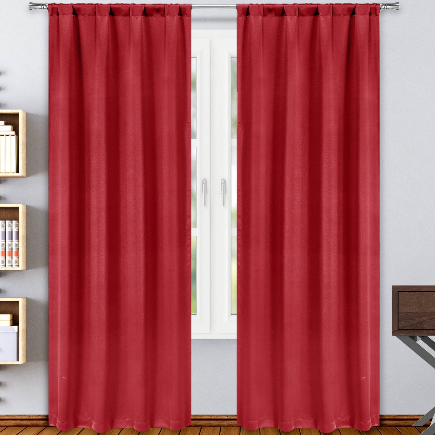 2-Pack: Solid Blackout Pole Top Window Curtain Panel DailySale