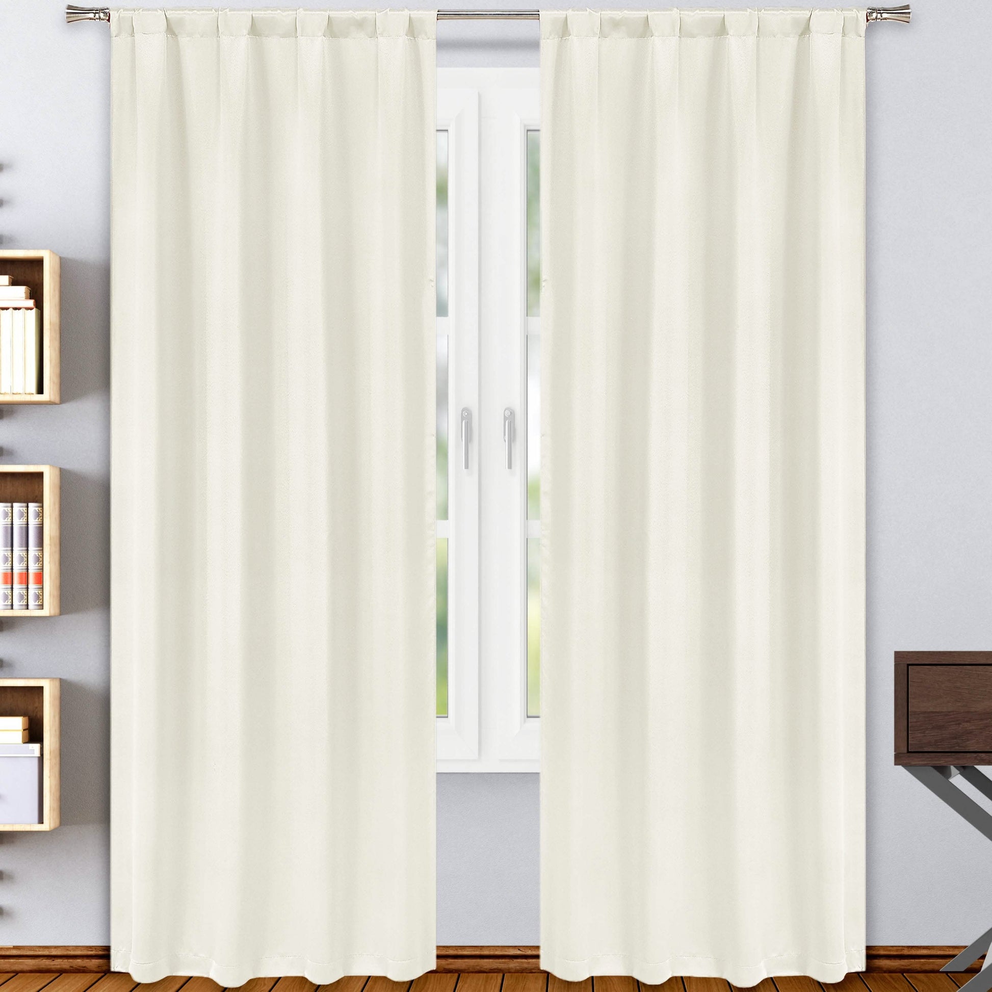 2-Pack: Solid Blackout Pole Top Window Curtain Panel DailySale