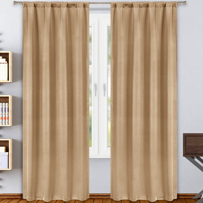 2-Pack: Solid Blackout Pole Top Window Curtain Panel DailySale