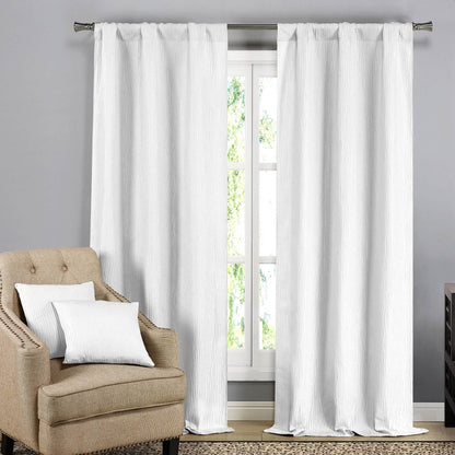 2-Pack: Solid Blackout Textured Curtain Panels with Decorative Pillow Covers DailySale