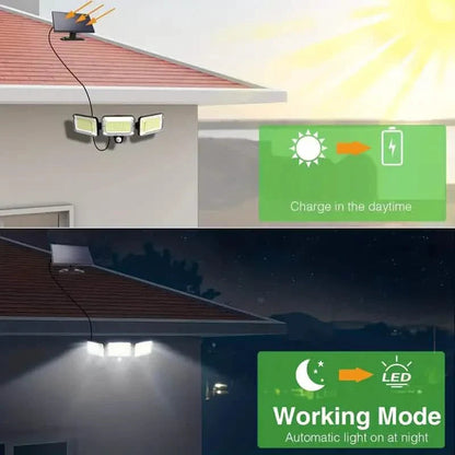 2-Pack: Split Solar Wall Light For Outdoor With Motion Sensor 3 Heads DailySale