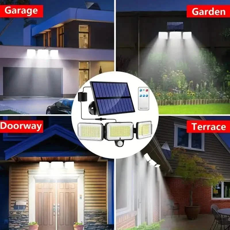 2-Pack: Split Solar Wall Light For Outdoor With Motion Sensor 3 Heads DailySale