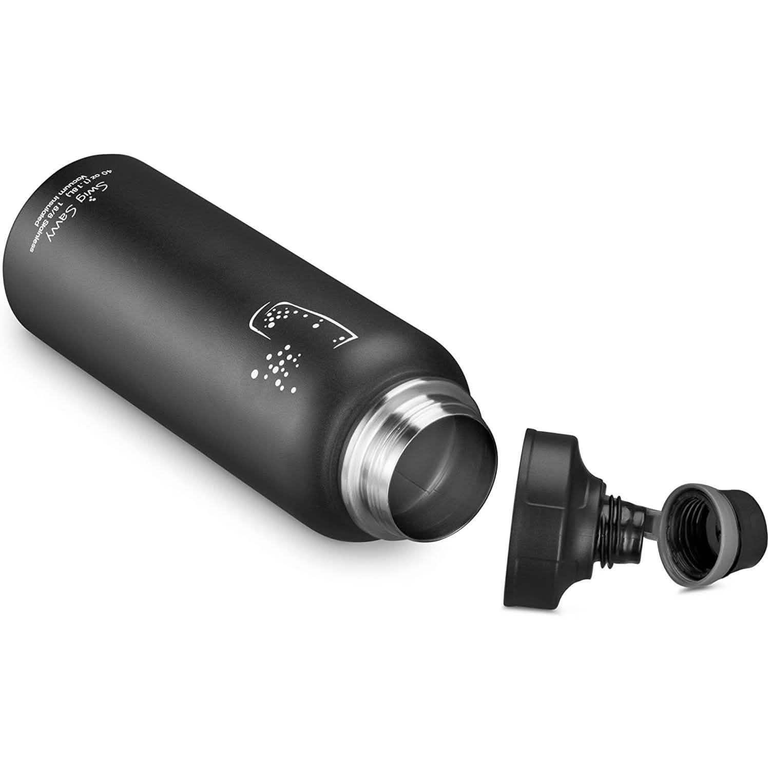 2-Pack: Stainless Steel Wide Mouth Insulated Water Bottle with Interchangeable Caps DailySale