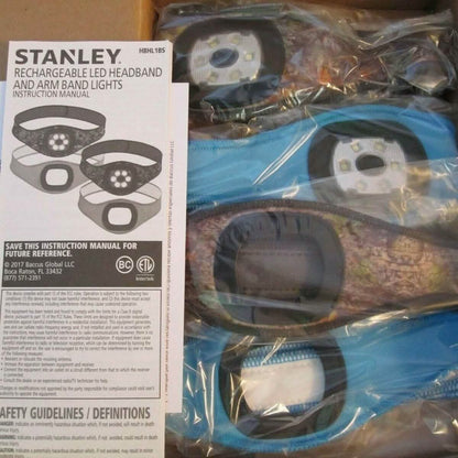 2-Pack: Stanley Rechargeable Ultra Bright Headband LED Lights with Armbands DailySale