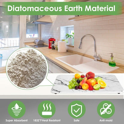 2-Pack: Stone Dish Drying Mat Silicone Diatomaceous Earth Mat DailySale