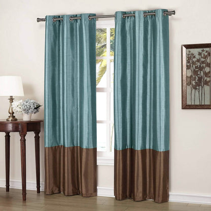 2-Pack: Striped Thermal Insulated Blackout Window Curtain Set DailySale