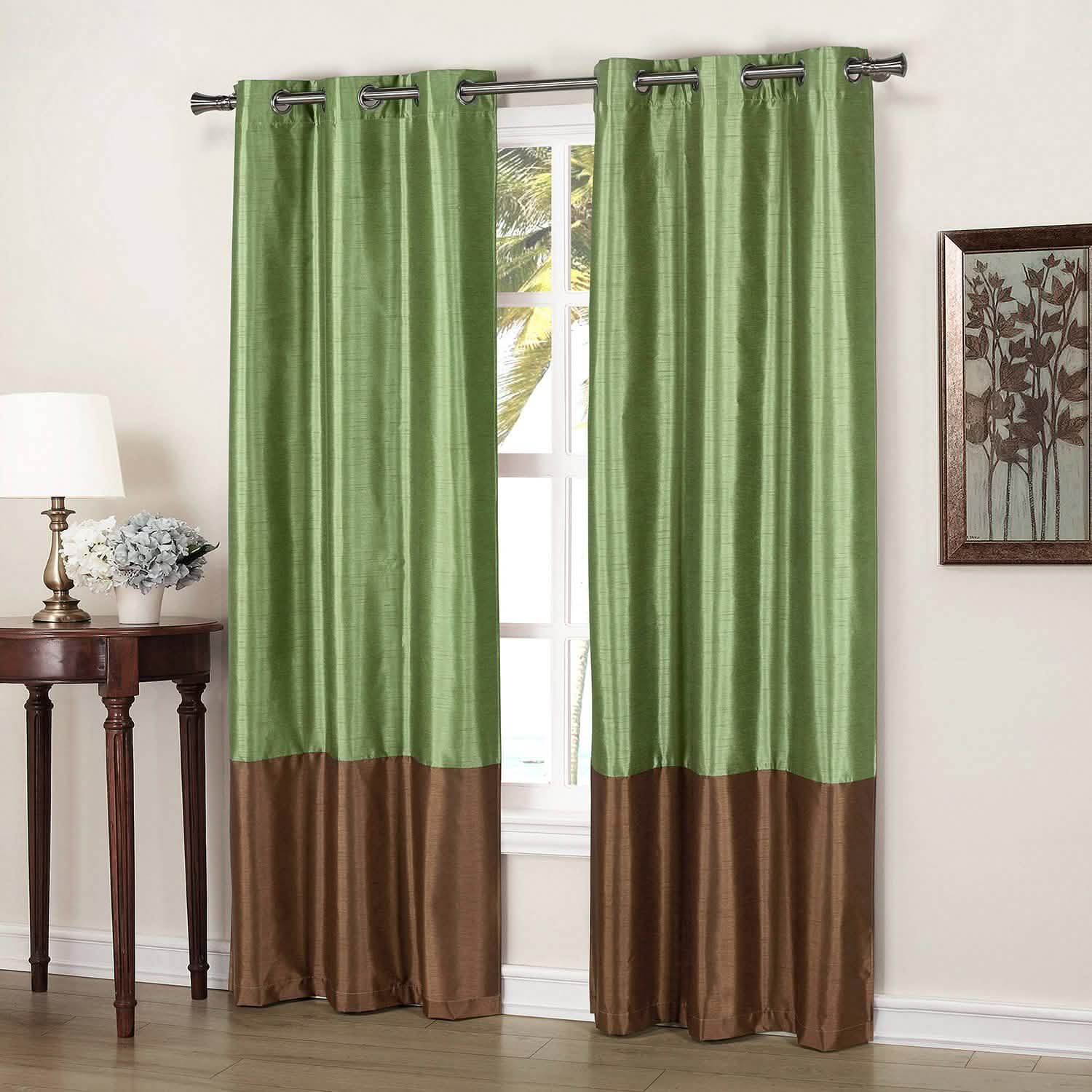 2-Pack: Striped Thermal Insulated Blackout Window Curtain Set DailySale