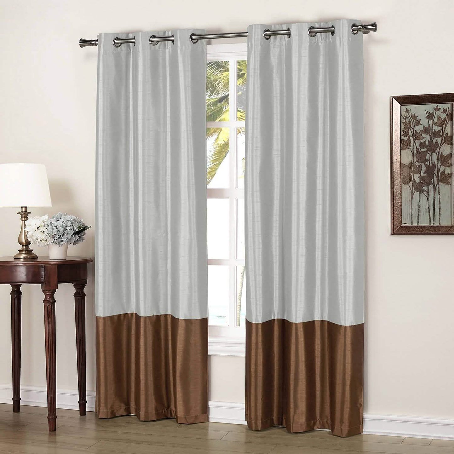 2-Pack: Striped Thermal Insulated Blackout Window Curtain Set DailySale