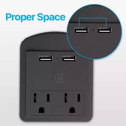 2-Pack: Surge Protector 2 Wall Outlets and 2 USB Ports DailySale
