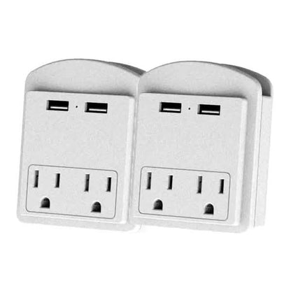 2-Pack: Surge Protector 2 Wall Outlets and 2 USB Ports DailySale