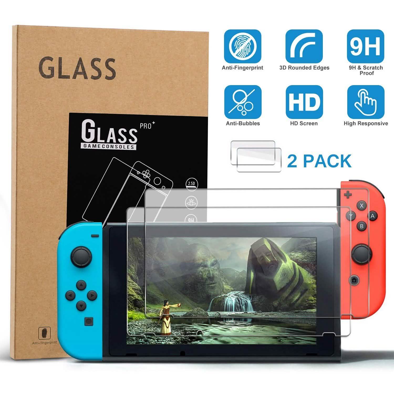 2-Pack: Tempered Glass Screen Protector for Nintendo Switch DailySale