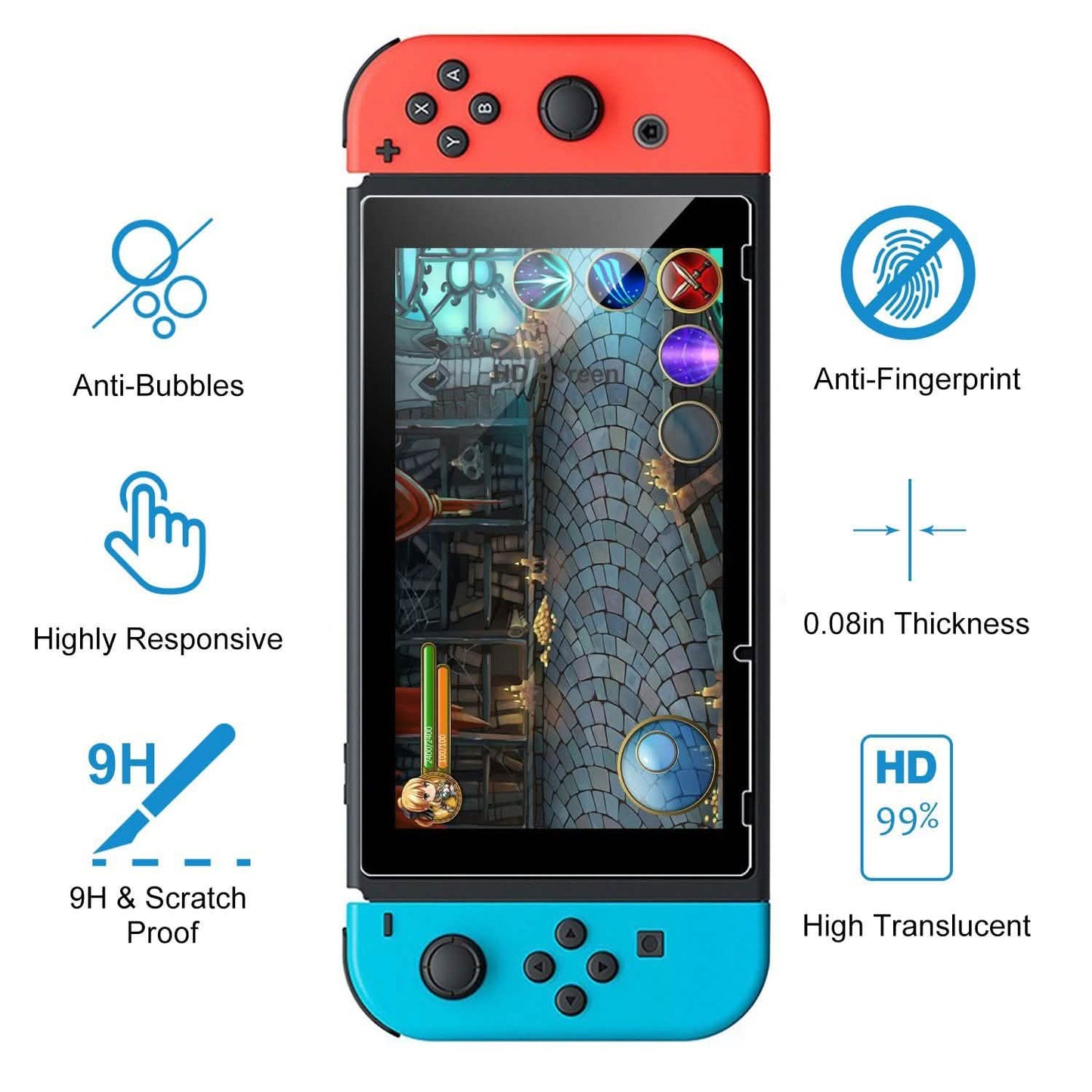 2-Pack: Tempered Glass Screen Protector for Nintendo Switch DailySale