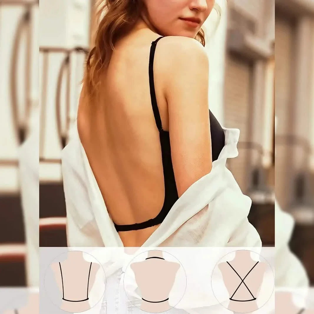 2-Pack: U-Backless Sports Bra Crop Top With Adjustable Straps DailySale