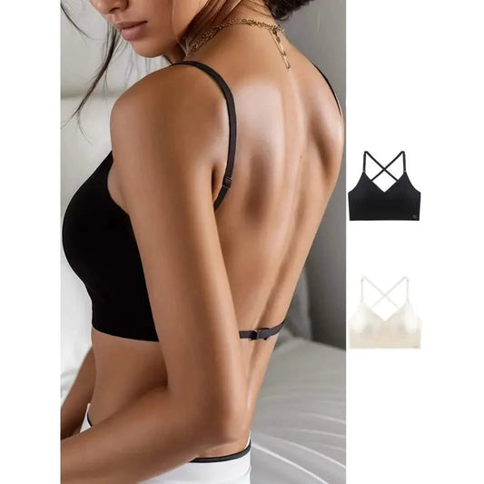 2-Pack: U-Backless Sports Bra Crop Top With Adjustable Straps DailySale