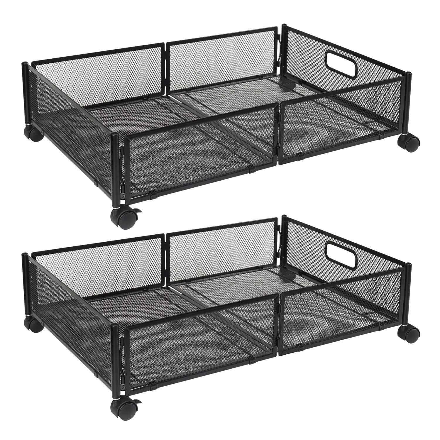 2-Pack: Under Bed Storage Container Foldable Rolling Storage Bin DailySale