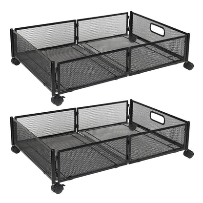 2-Pack: Under Bed Storage Container Foldable Rolling Storage Bin DailySale