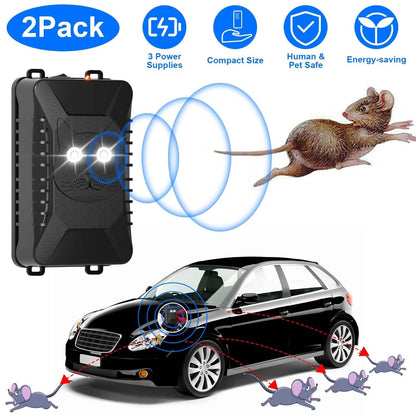 2-Pack: Under Hood Ultrasonic Repellent with 3 Power Supplies DailySale